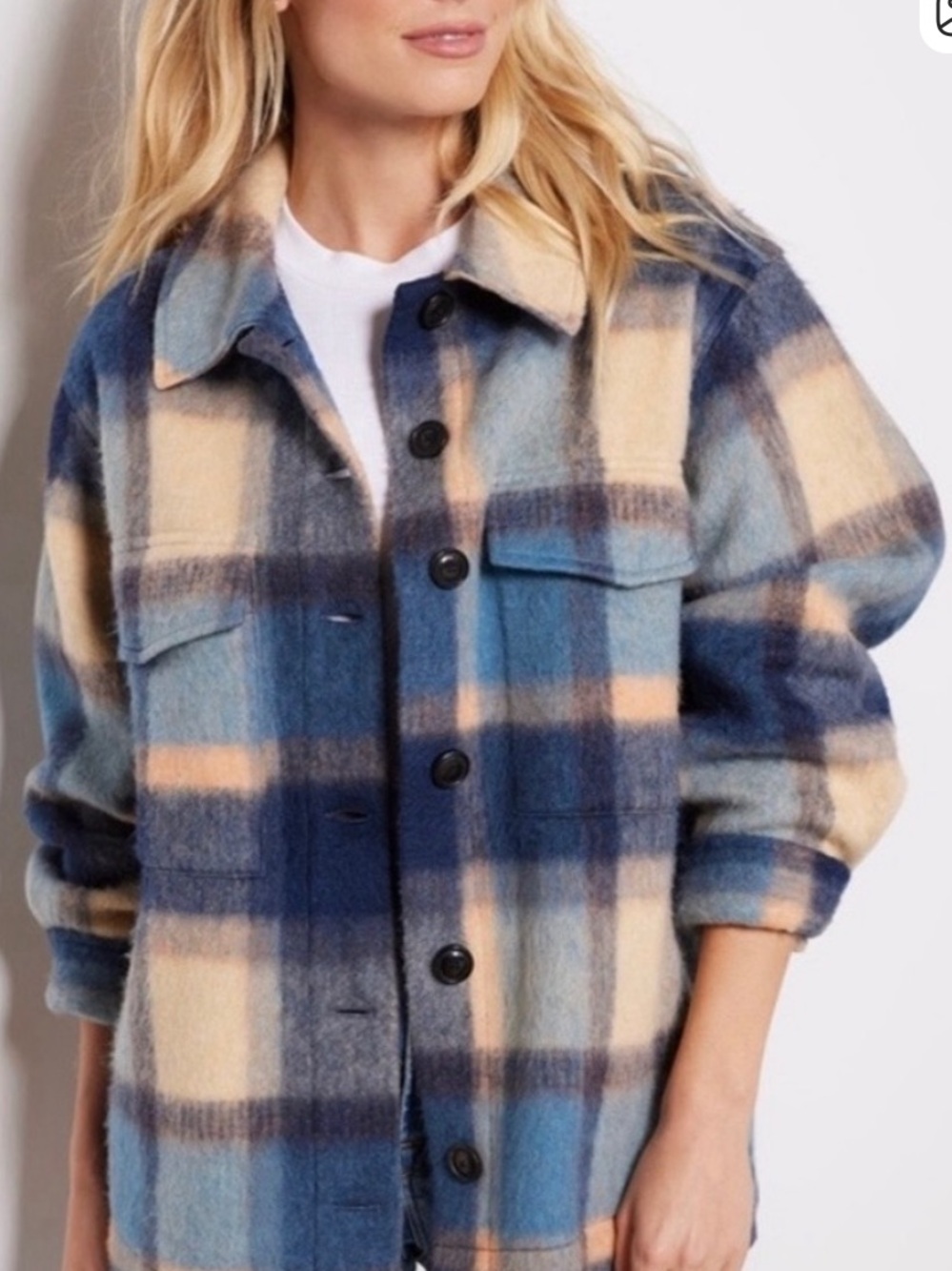 Faherty Cotswold Blue and Tan Plaid
Wool Jacket